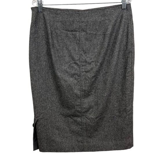 Body By Victoria Wool Blend Pencil Skirt Side Button Slit Lined Gray Women Sz 10 - Picture 3 of 6
